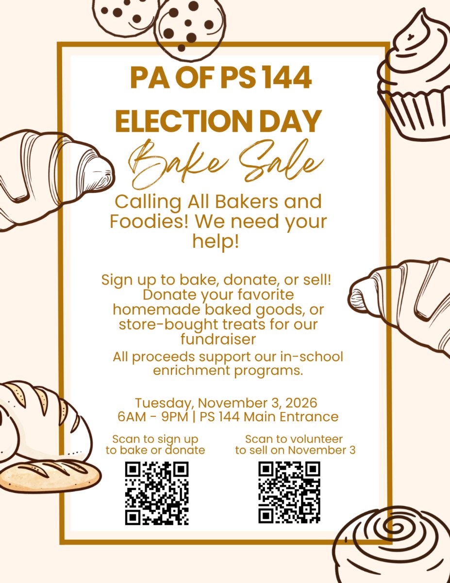 Election Day PA Bake Sale Flyer